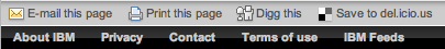IBM Footer mit Digg und delicious